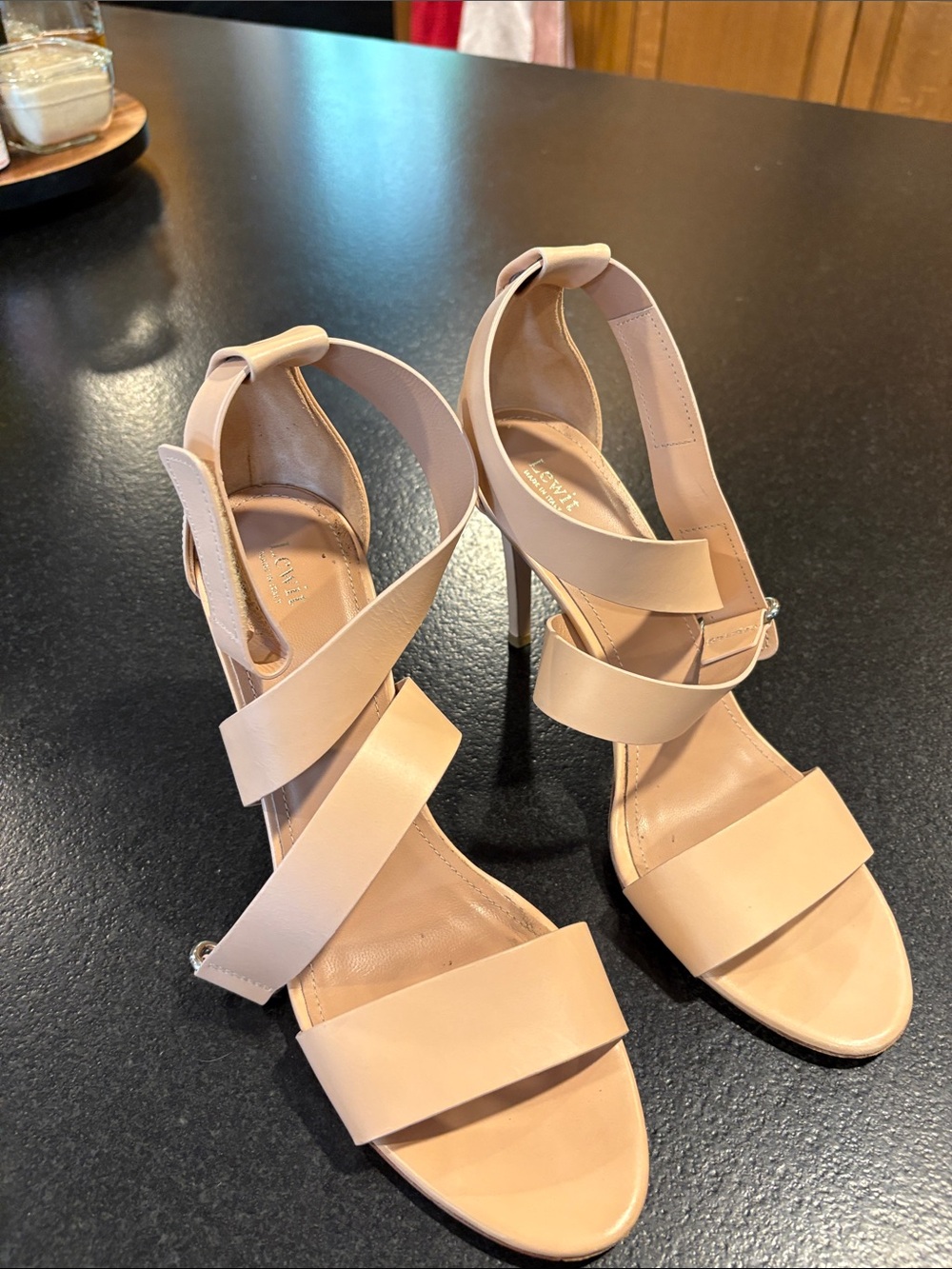 Lewit Nude Strappy Stiletto Sandals